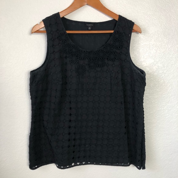 Talbots Tops - black Eyelet Lace Sleeveless Top